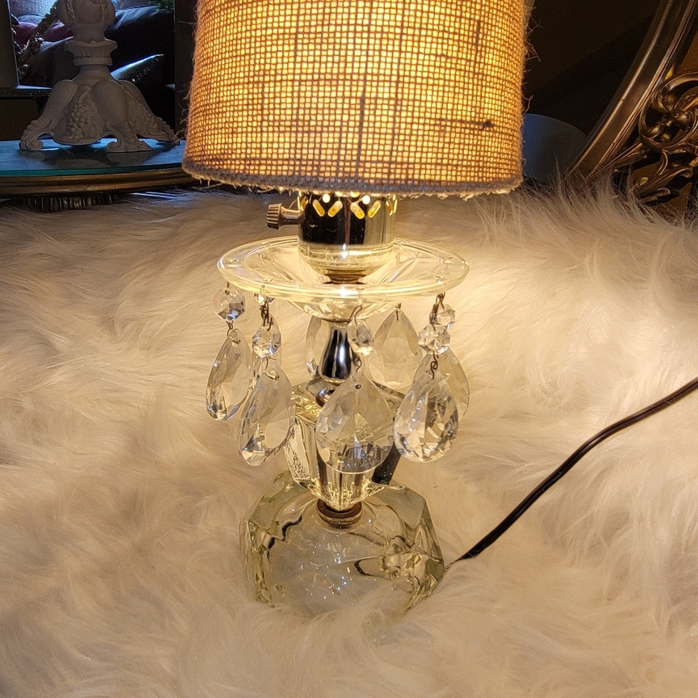 Vintage crystal glass lamp